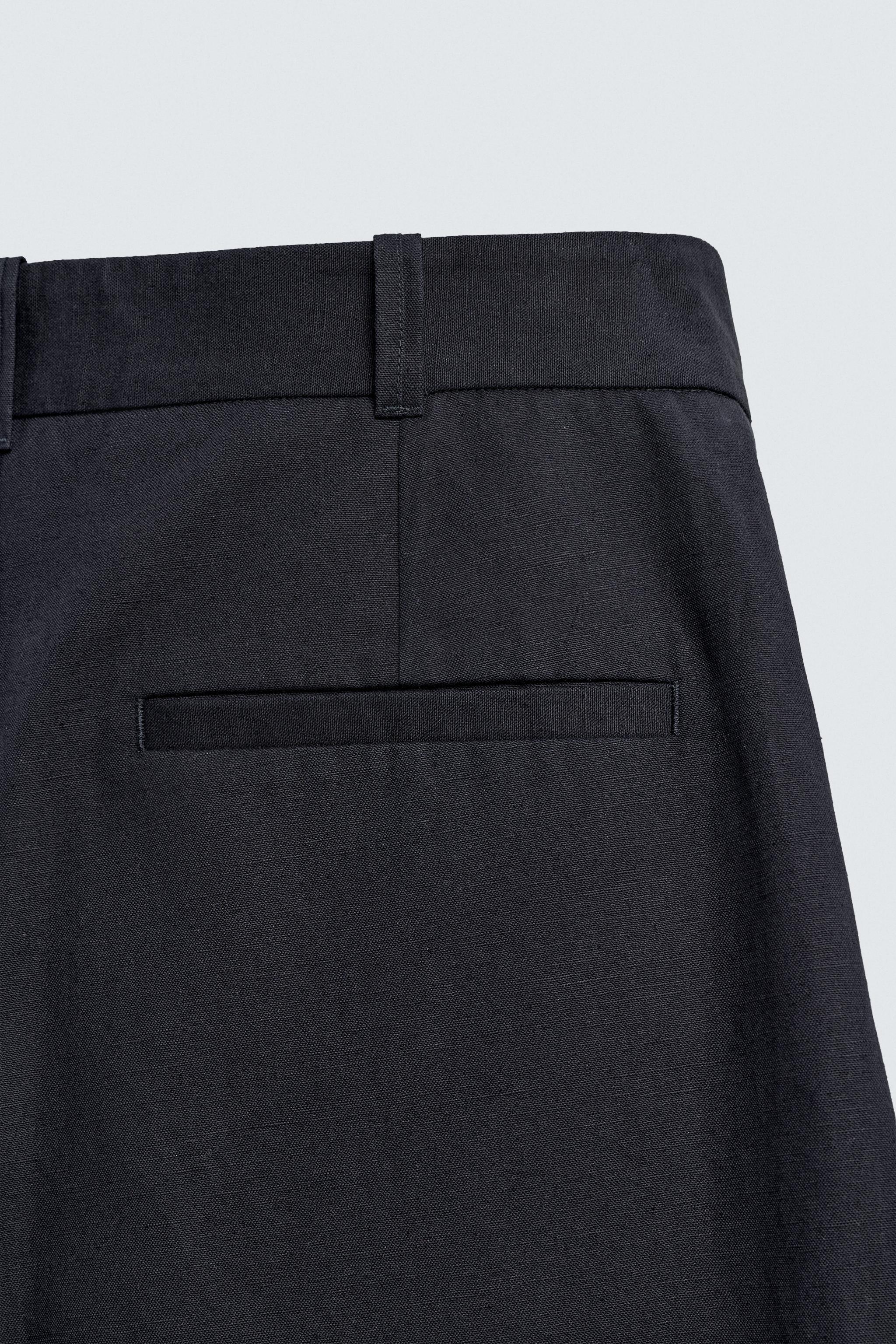 PANTALON STRUCTURÉ EN COTON ET LIN